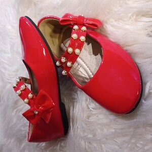 Girl's Super Cute Red Dressy Shoes